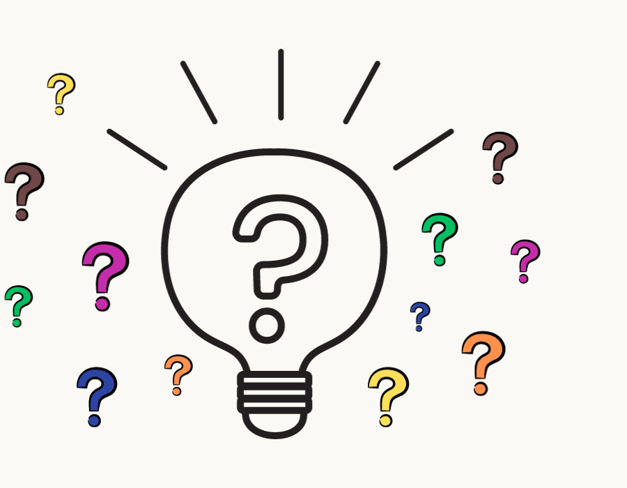 Lightbulb and colourful question marks graphic - Trivial Pursuit Questions by Trivia Mundi